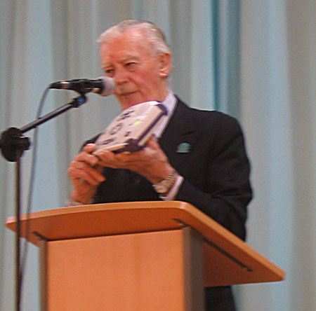 Howard Bodger presenting Talking Books for the Blind