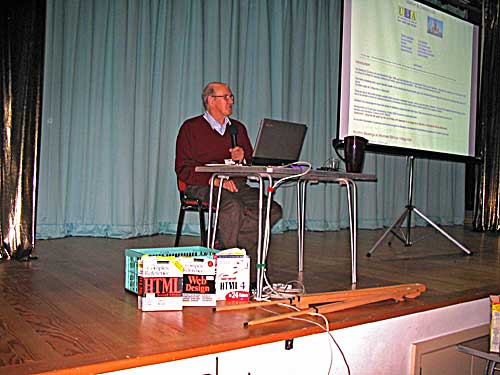 John Bowen at the computer